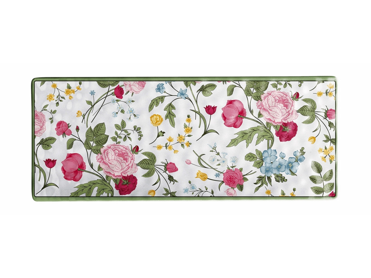 Vassoio rettangolare in melamina, fantasia floreale, stile country, linea AD trend - 27x11xh1,5cm - Star