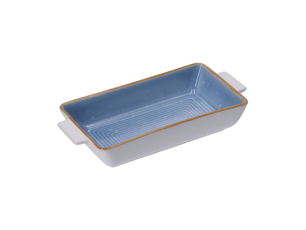 Teglia in ceramica rettangolare con lavorazione a rilievo - 3 colori disponibili - 23,5x11xh.4cm - Star