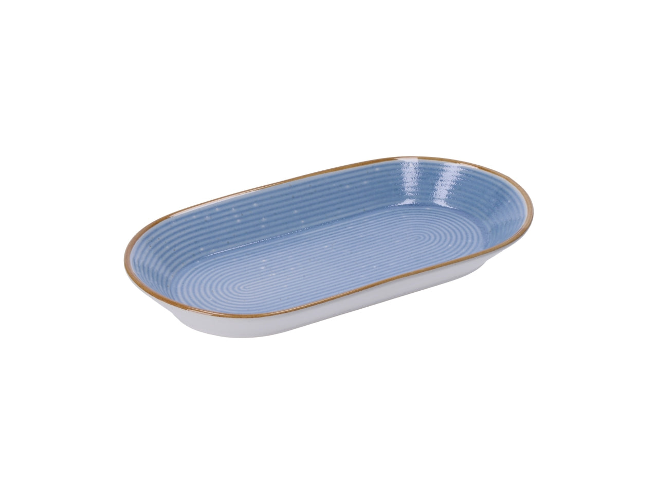 Vassoio ovale in ceramica toni pastello lavorazione a rilievo, stile scandinavo, linea AD Trend, 3 colori disponibili - 30x16 - Star