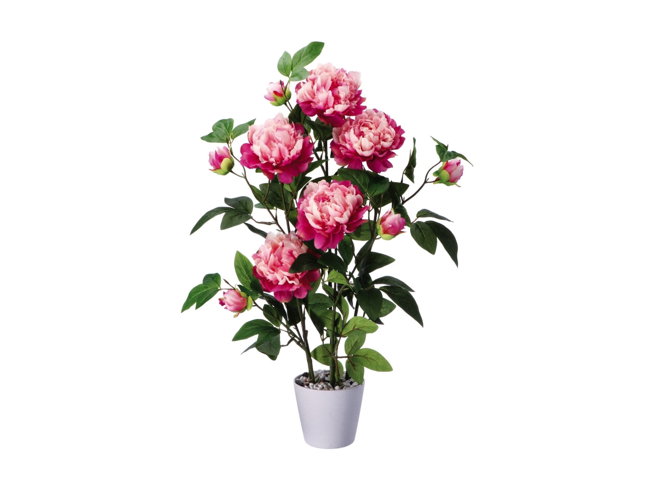 Pianta peonia artificale in vaso di melamina - realistica e flessibile con fogliame opaco, disponibile in 4 colori assortiti - star d.15xh.80cm