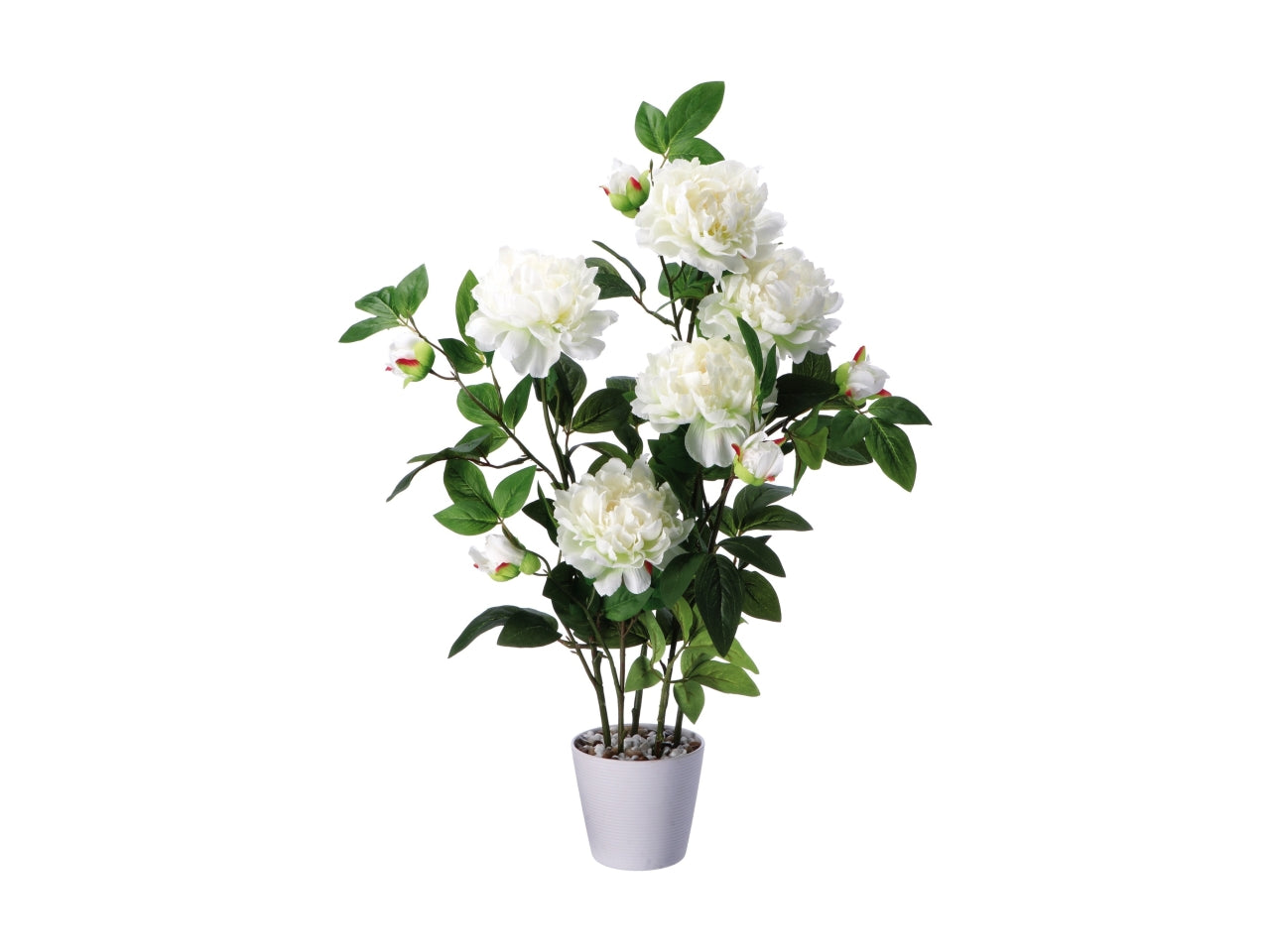 Pianta peonia artificale in vaso di melamina - realistica e flessibile con fogliame opaco, disponibile in 4 colori assortiti - star d.15xh.80cm