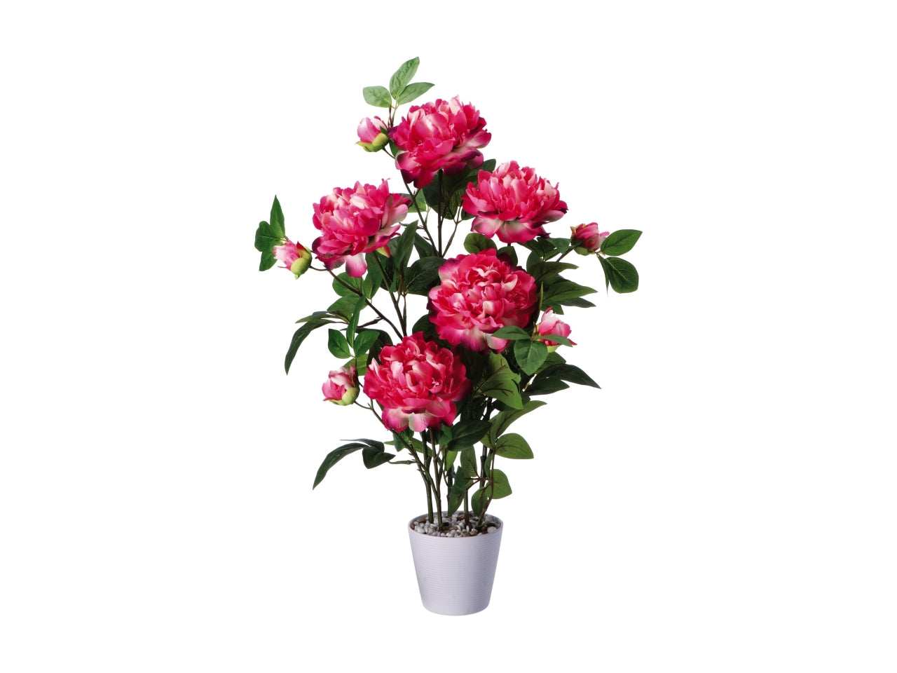 Pianta peonia artificale in vaso di melamina - realistica e flessibile con fogliame opaco, disponibile in 4 colori assortiti - star d.15xh.80cm