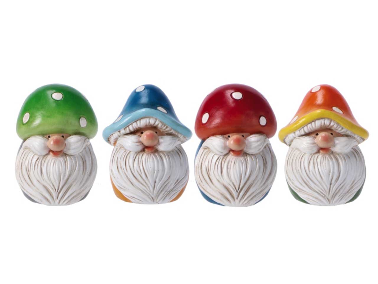 Statua gnomo fungo multicolor in poliresina 7x10cm - Star