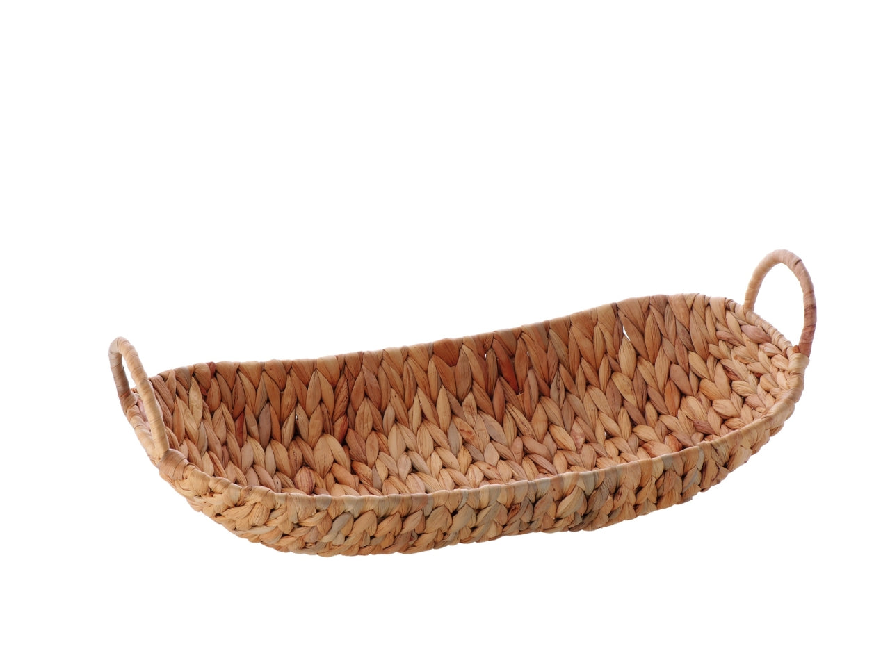 Svuotatasche centrotavola ovale in rattan intrecciato con maniglie,  jungle - 48x21,5xh15cm - Star