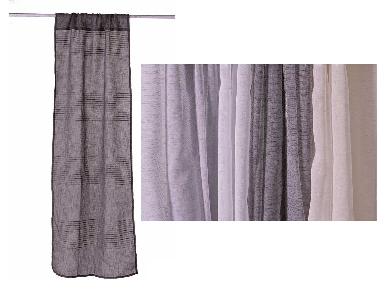 Tenda da interni moderna rigata semitrasparente con passanti, 2 pannelli, 4 colori assortiti, lavabile a 30° - 60x240 cm - Star