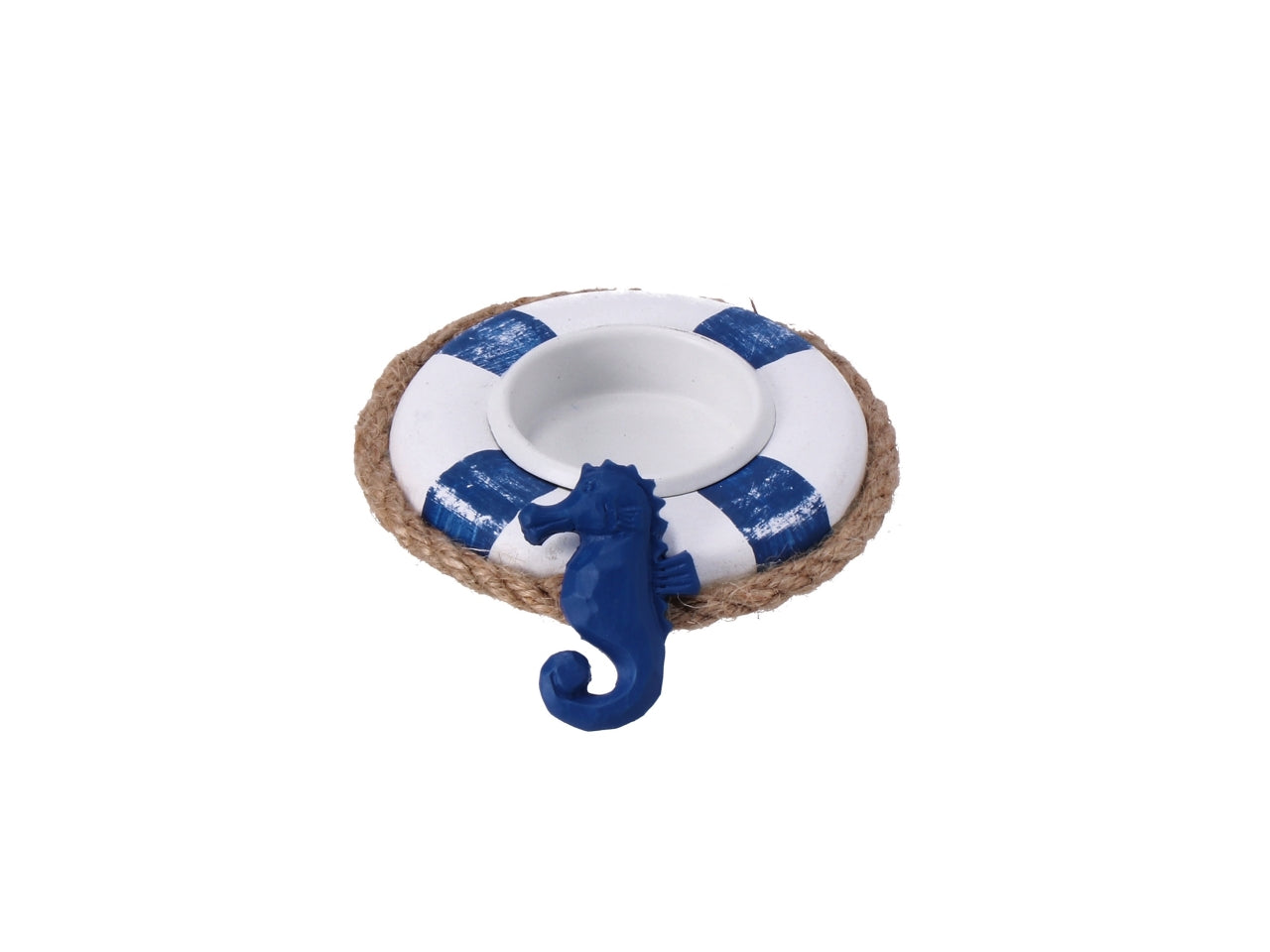 Porta tealight in resina a forma di salvagente d.10xh.3cm
