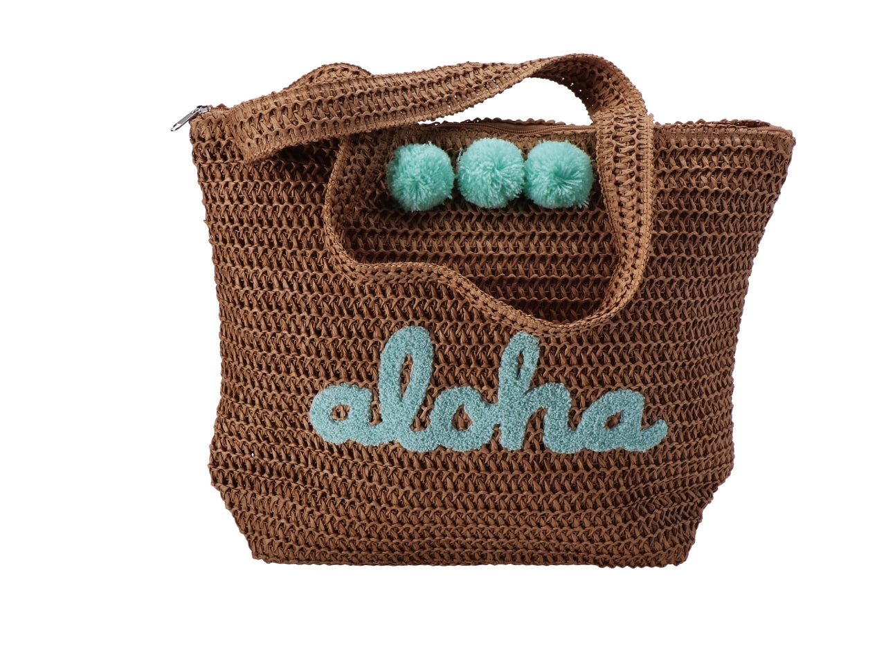 Borsa mare in carta tessile in 3 colori assortiti con pom pom 46x14x38 cm - rox