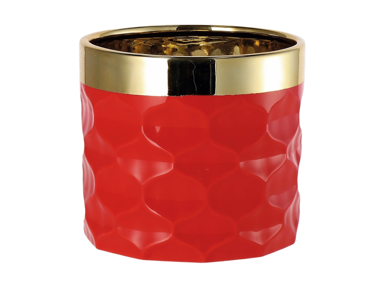 Vaso natalizio in ceramica d.14xh12cm- disponibile in due colori