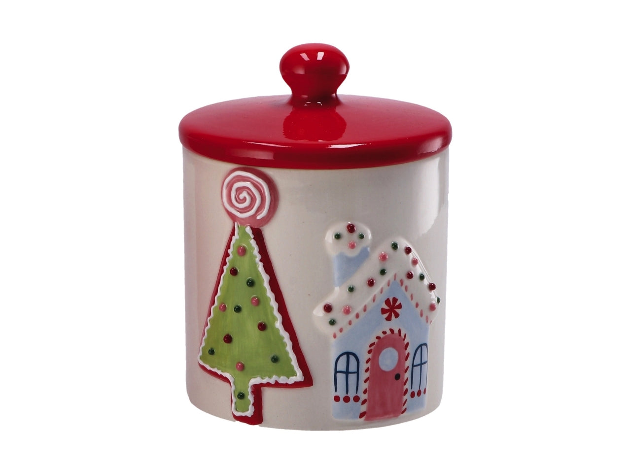 Barattolo decorativo natalizio multicolor in ceramica 10x13 cm - AD Trend
