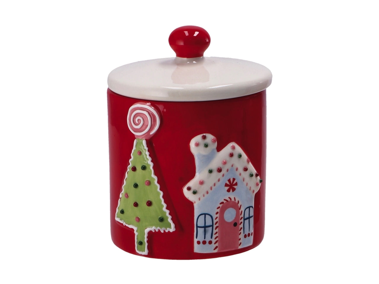Barattolo decorativo natalizio multicolor in ceramica 10x13 cm - AD Trend