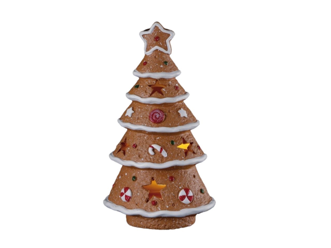 Albero natalizio in ceramica con led cm13x11xh23