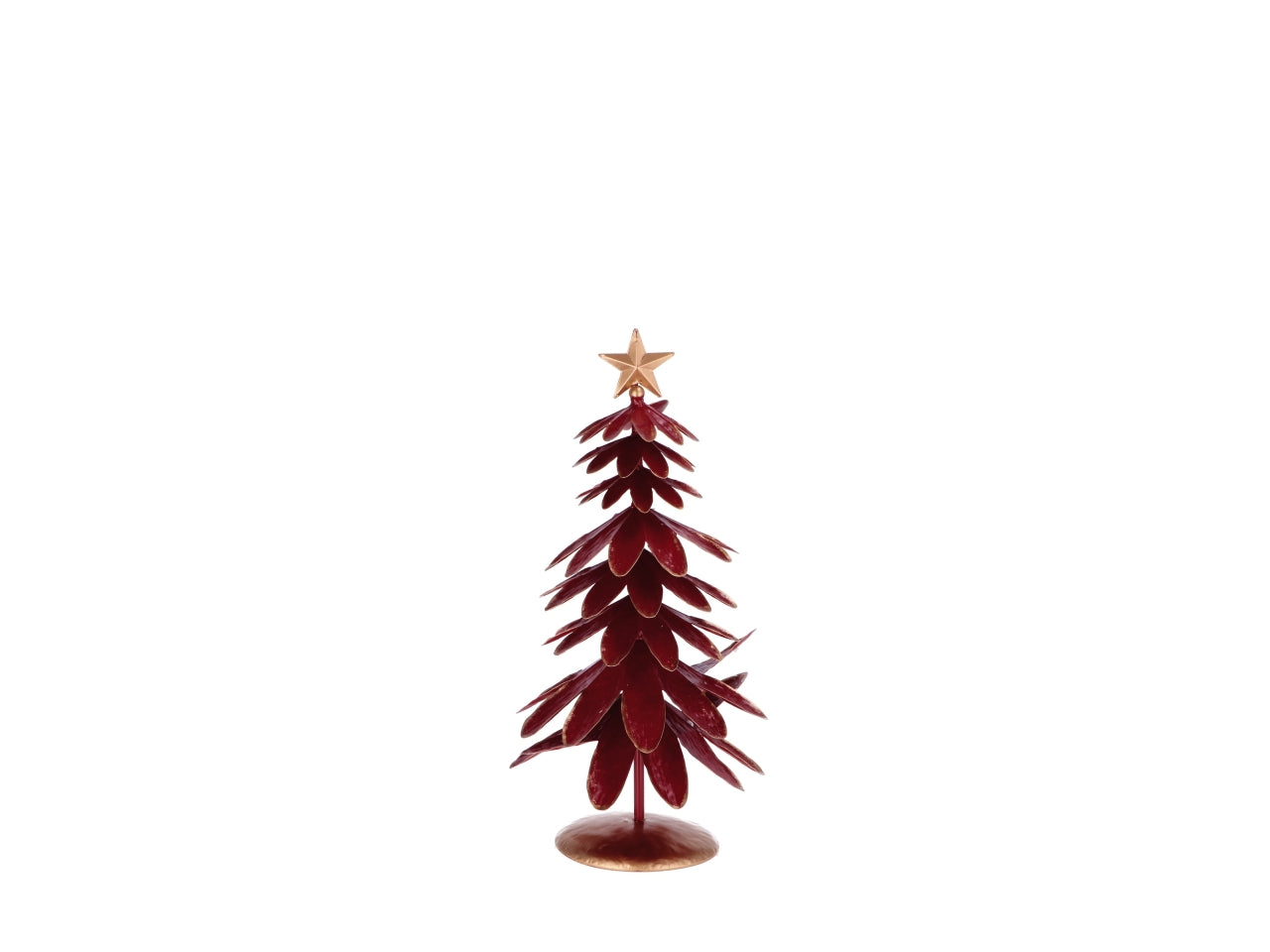 Albero di natale in ferro opaco rosso, verde e bianco 51x16 cm - Ad Trend