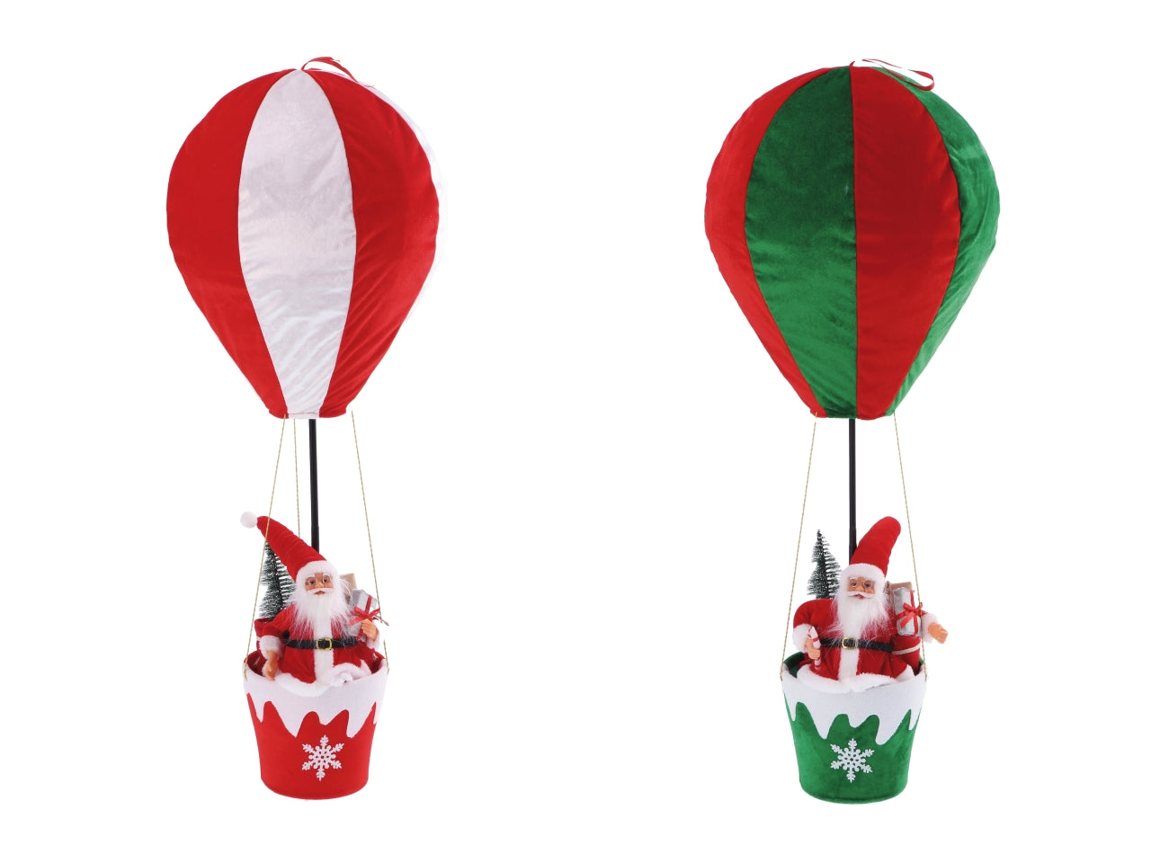 Decorazione natalizia mongolfiera d.38xh98cm- disponibile in due colori diversi
