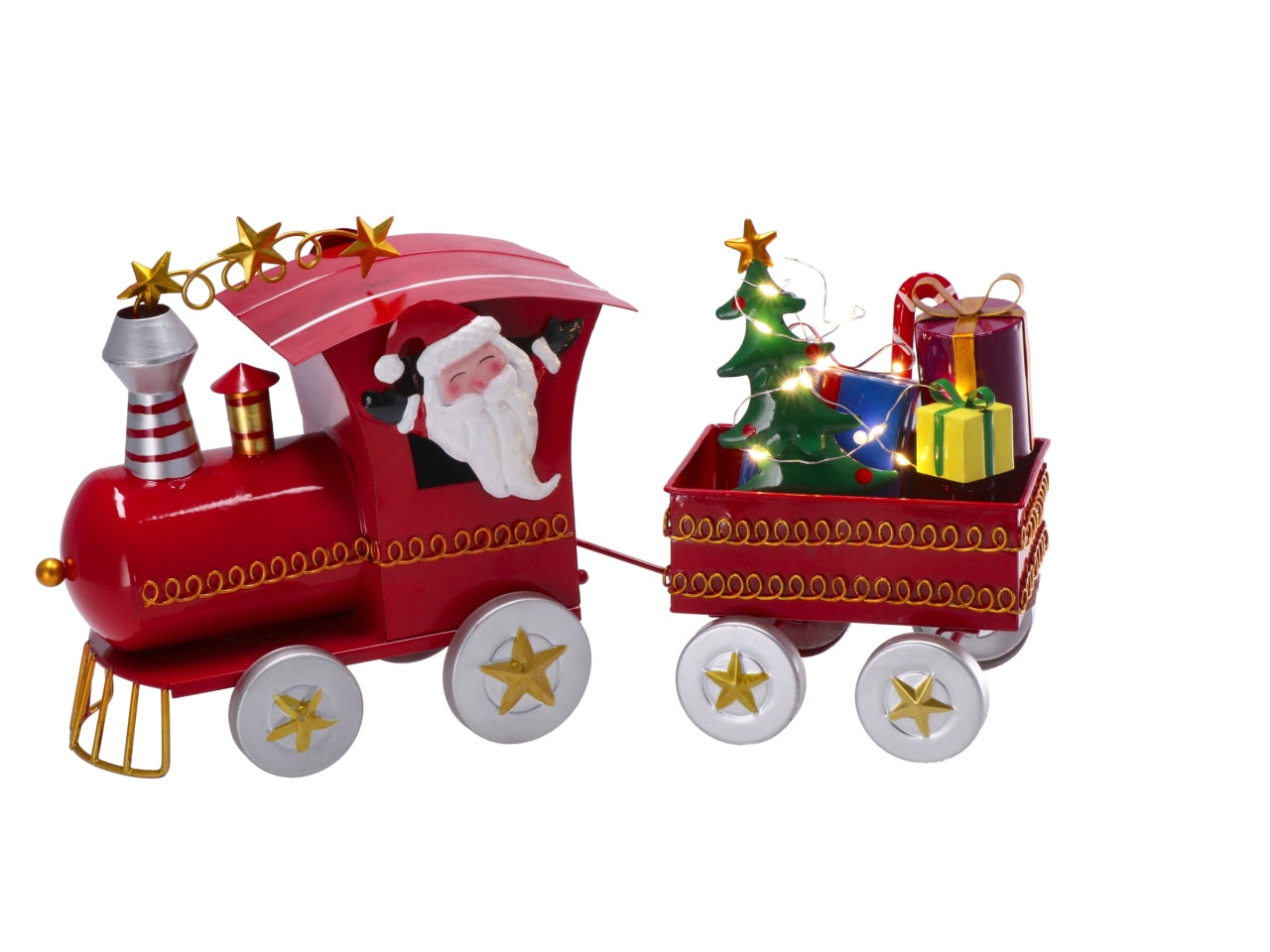 Decorazione natalizia treno in ferro h20/22cm- disponibile in due assortimenti