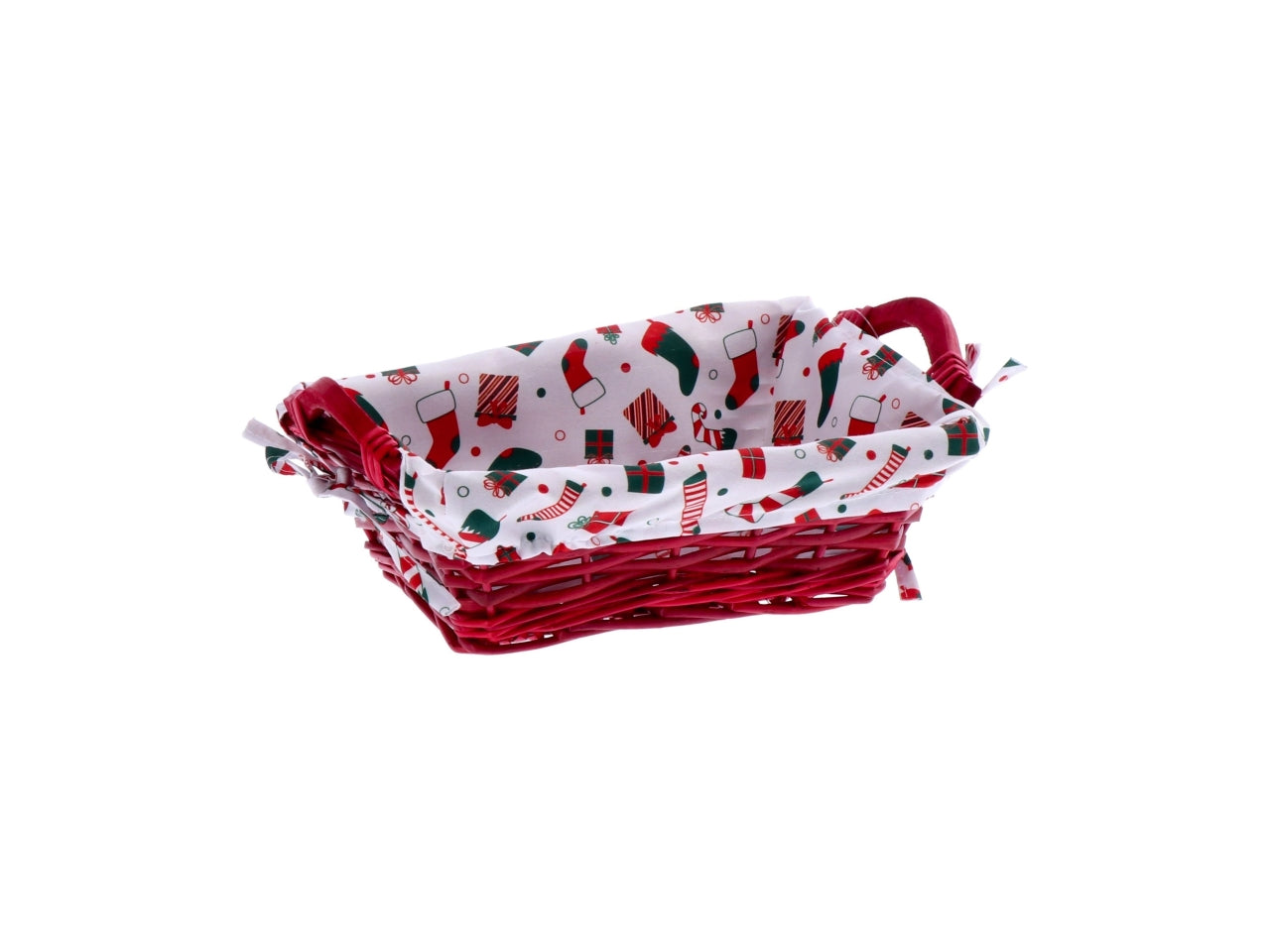 Cesto retangolare natalizio 32x18xh12cm- disponibili in due colori