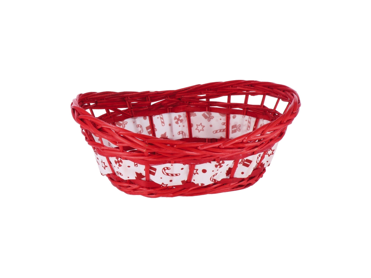 Cestino ovale natalizio cm37x27xh12 - disponibile in tre colorazioni