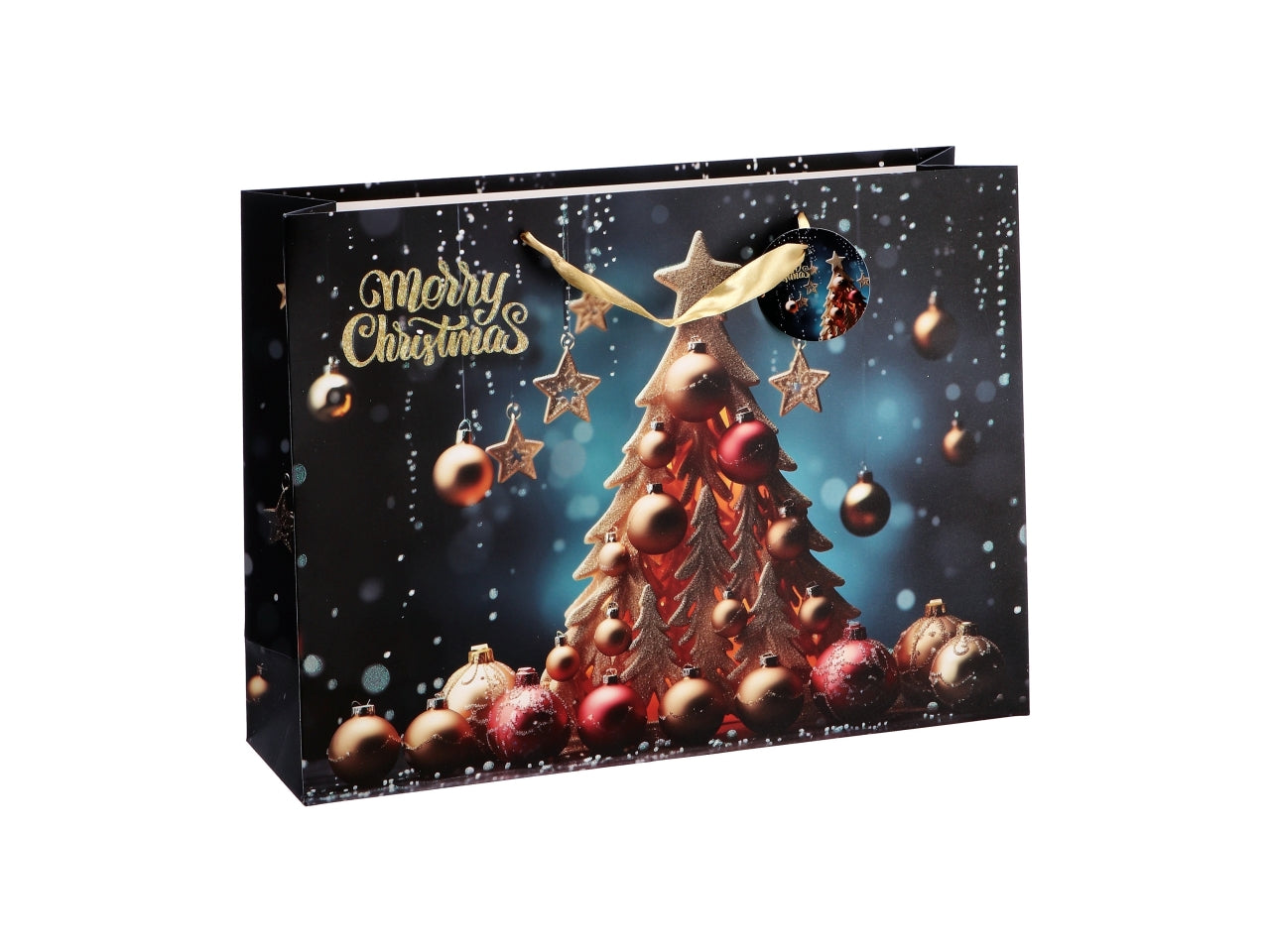 Busta regalo natalizia in carta 4 colori assortiti 23x10x18 cm - AD Trend