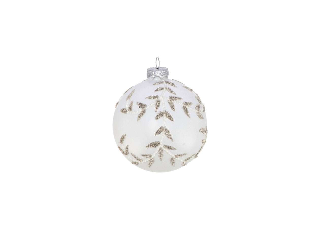 Palle natalizie in vetro bianco d.8cm - disponibile in 4 varianti