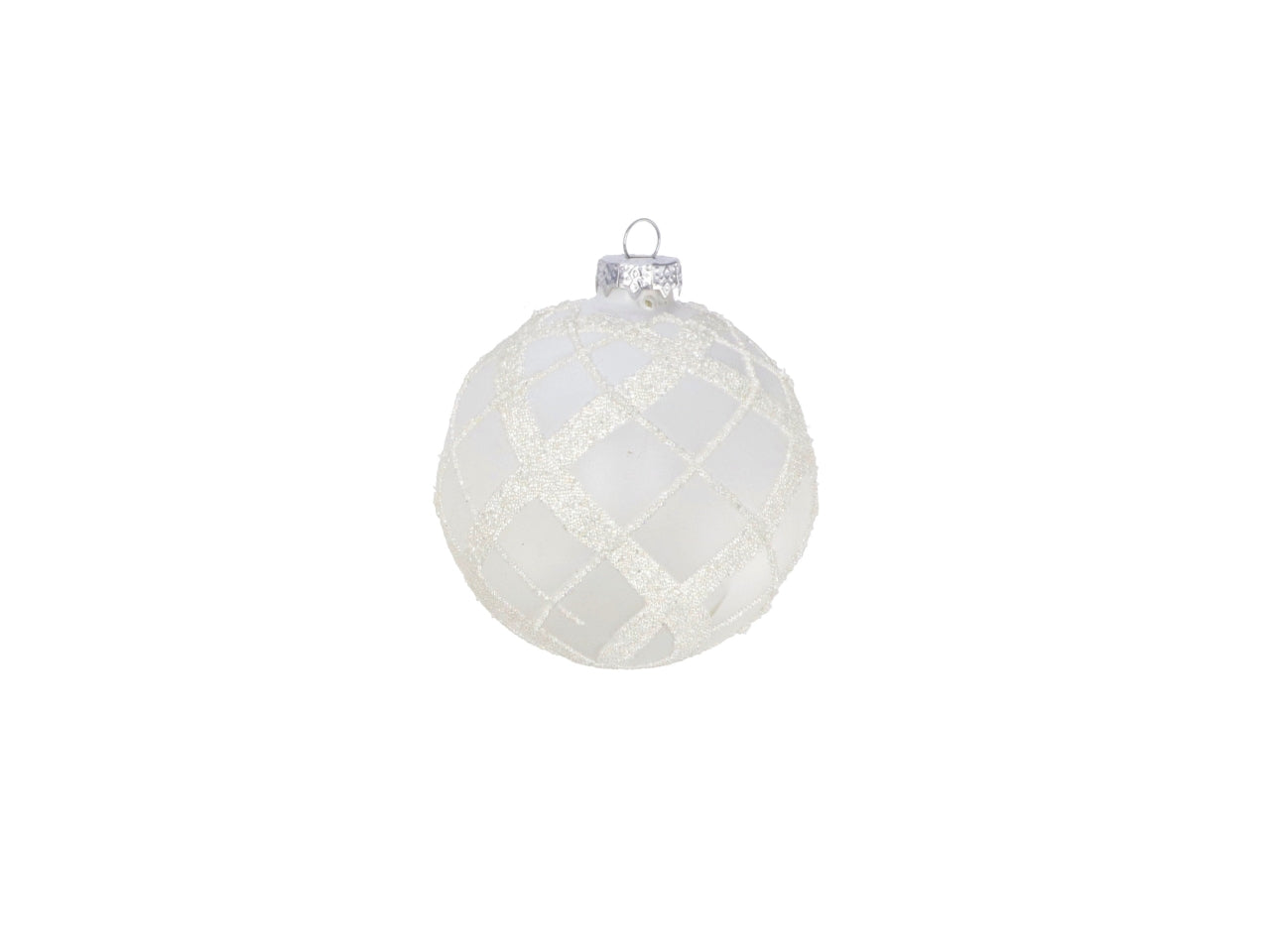 Palle natalizie in vetro bianco d.8cm - disponibile in 4 varianti