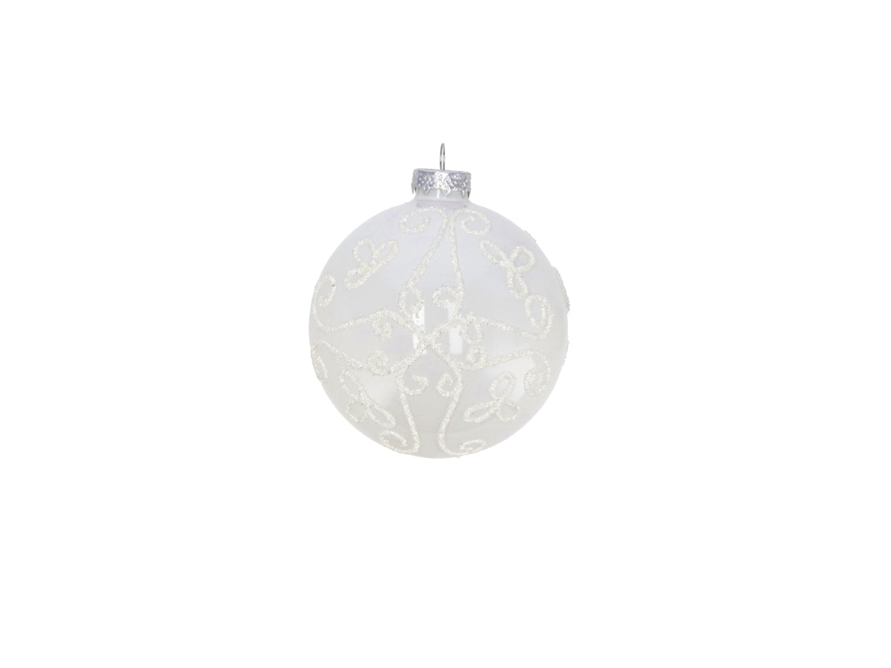 Palle natalizie in vetro bianco d.8cm - disponibile in 4 varianti