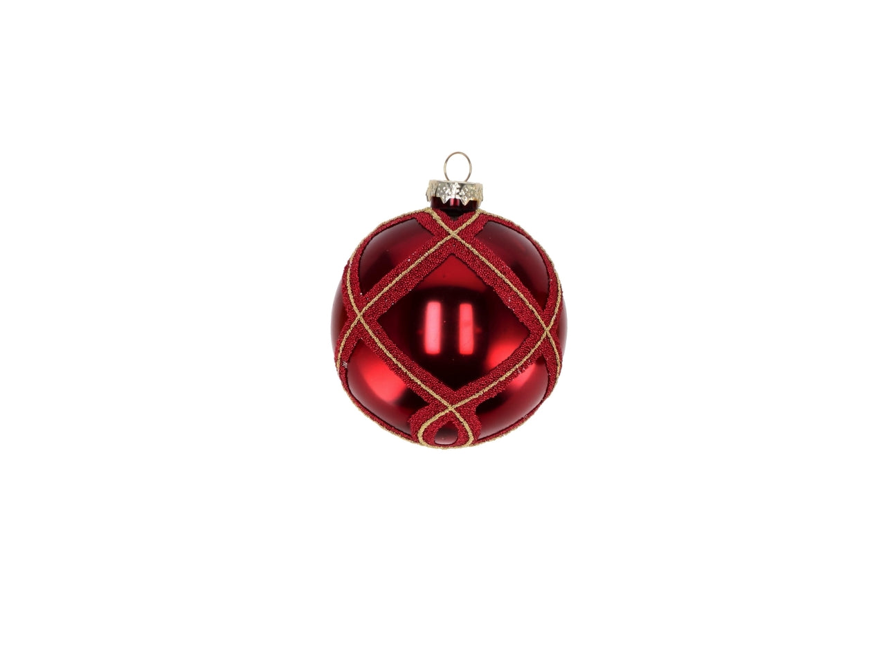 Palle natalizie in vetro rosso d.8cm - disponibile in diverse varianti