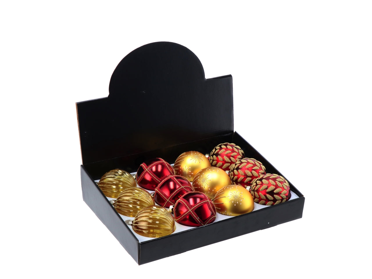 Palle natalizie in vetro rosso d.8cm - disponibile in diverse varianti