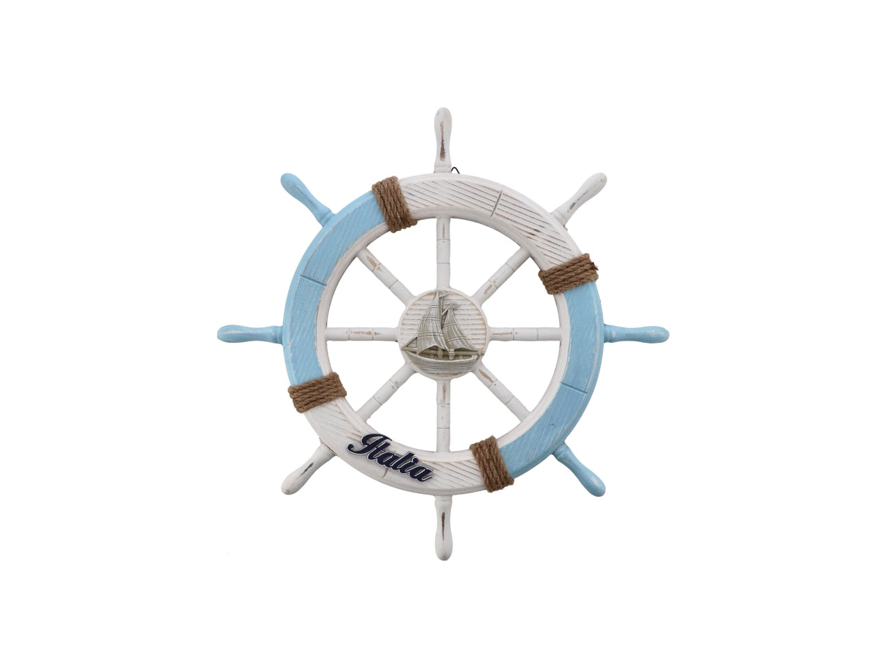 Timone decorazione da parete stile marinaro multicolor d.45xh.3,5 cm  - Star