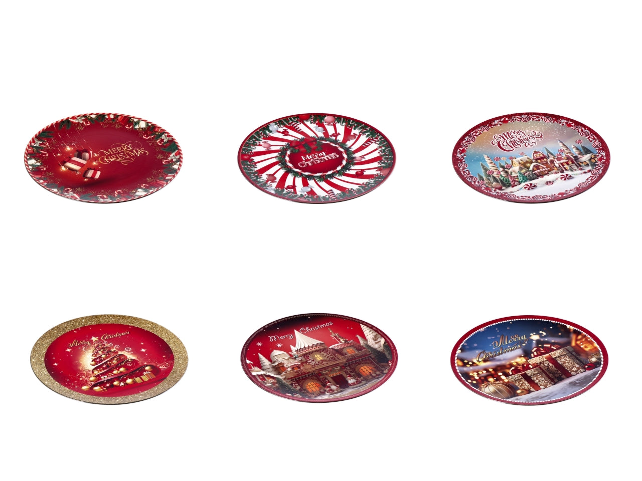 Sottopiatto tondo natalizo in plastica d.33cm - disponibile in vari assortimenti
