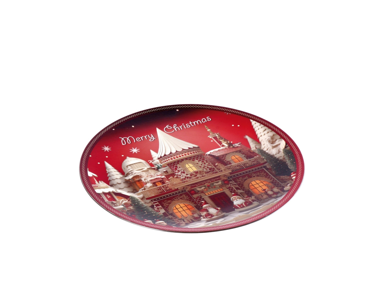 Sottopiatto tondo natalizo in plastica d.33cm - disponibile in vari assortimenti