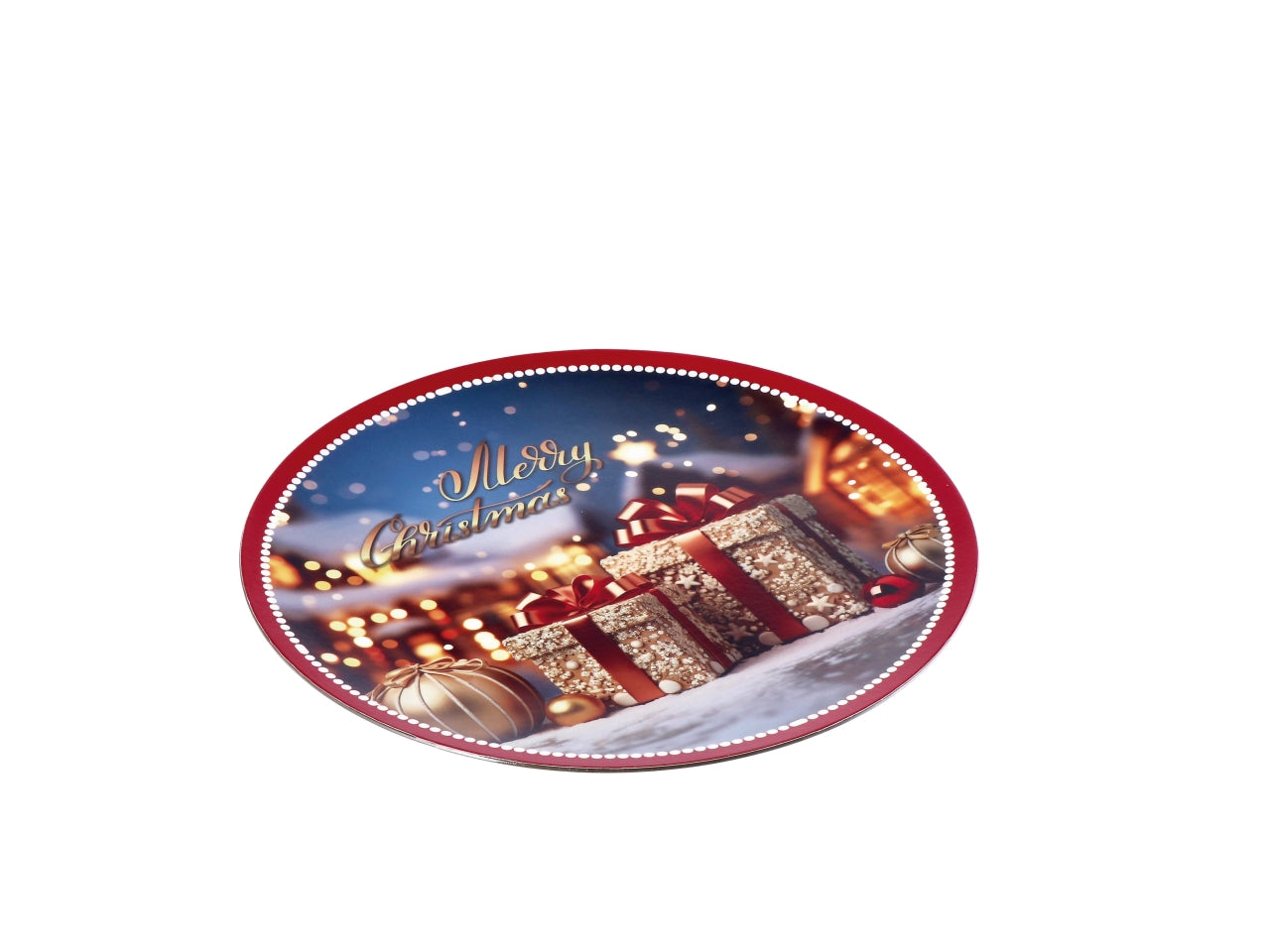 Sottopiatto tondo natalizo in plastica d.33cm - disponibile in vari assortimenti