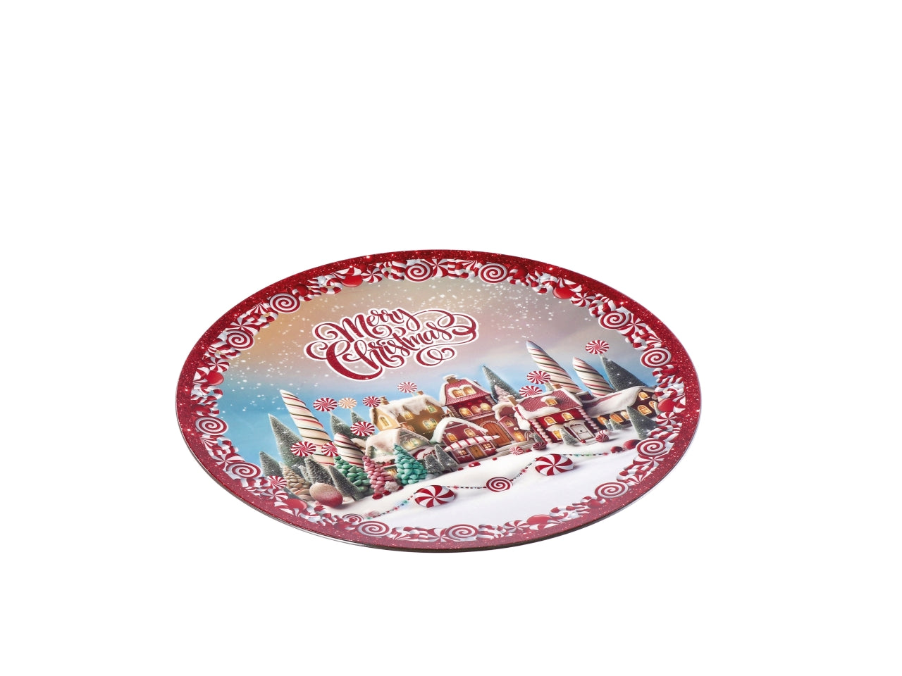 Sottopiatto tondo natalizo in plastica d.33cm - disponibile in vari assortimenti