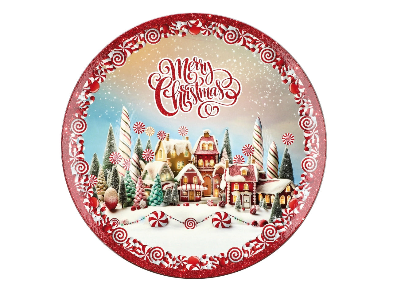 Sottopiatto tondo natalizo in plastica d.33cm - disponibile in vari assortimenti