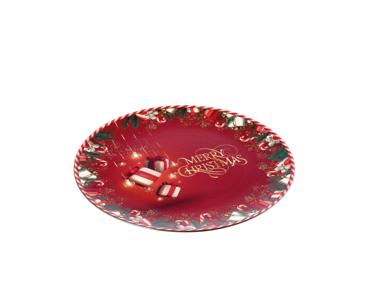 Sottopiatto tondo natalizo in plastica d.33cm - disponibile in vari assortimenti
