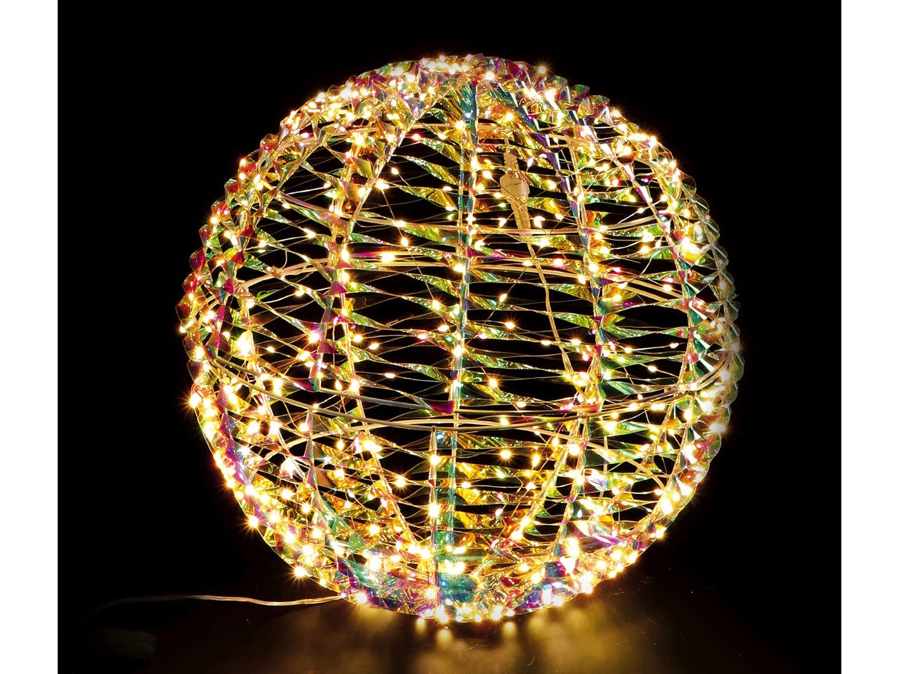 Palla natalizia da esterno con 200 led diametro 30cm