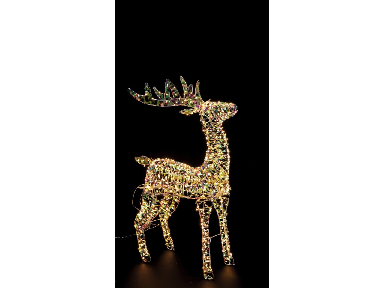 Renna natalizia utilizzabile all'esterno con 600 led