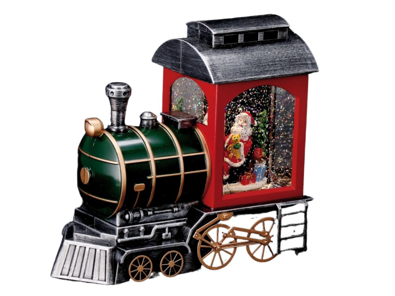 Locomotiva natalizia con led in plastica cm24,5x11xh22