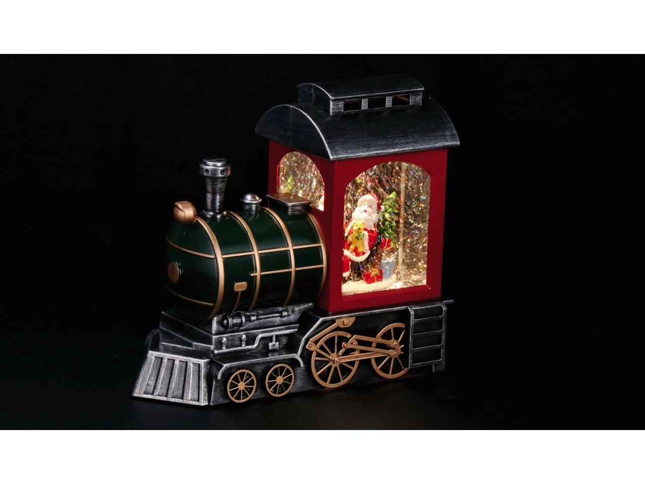 Locomotiva natalizia con led in plastica cm24,5x11xh22