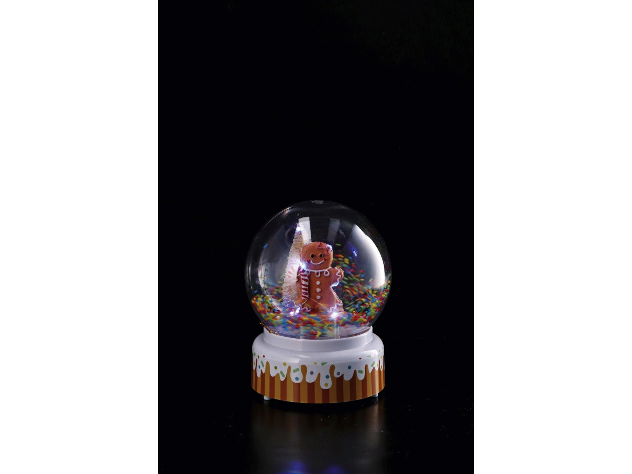 Carillon sfera natalizia in plastica con led d.14xh18cm