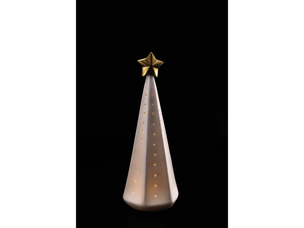 Albero natalizio in ceramica con led d.10xh26cm