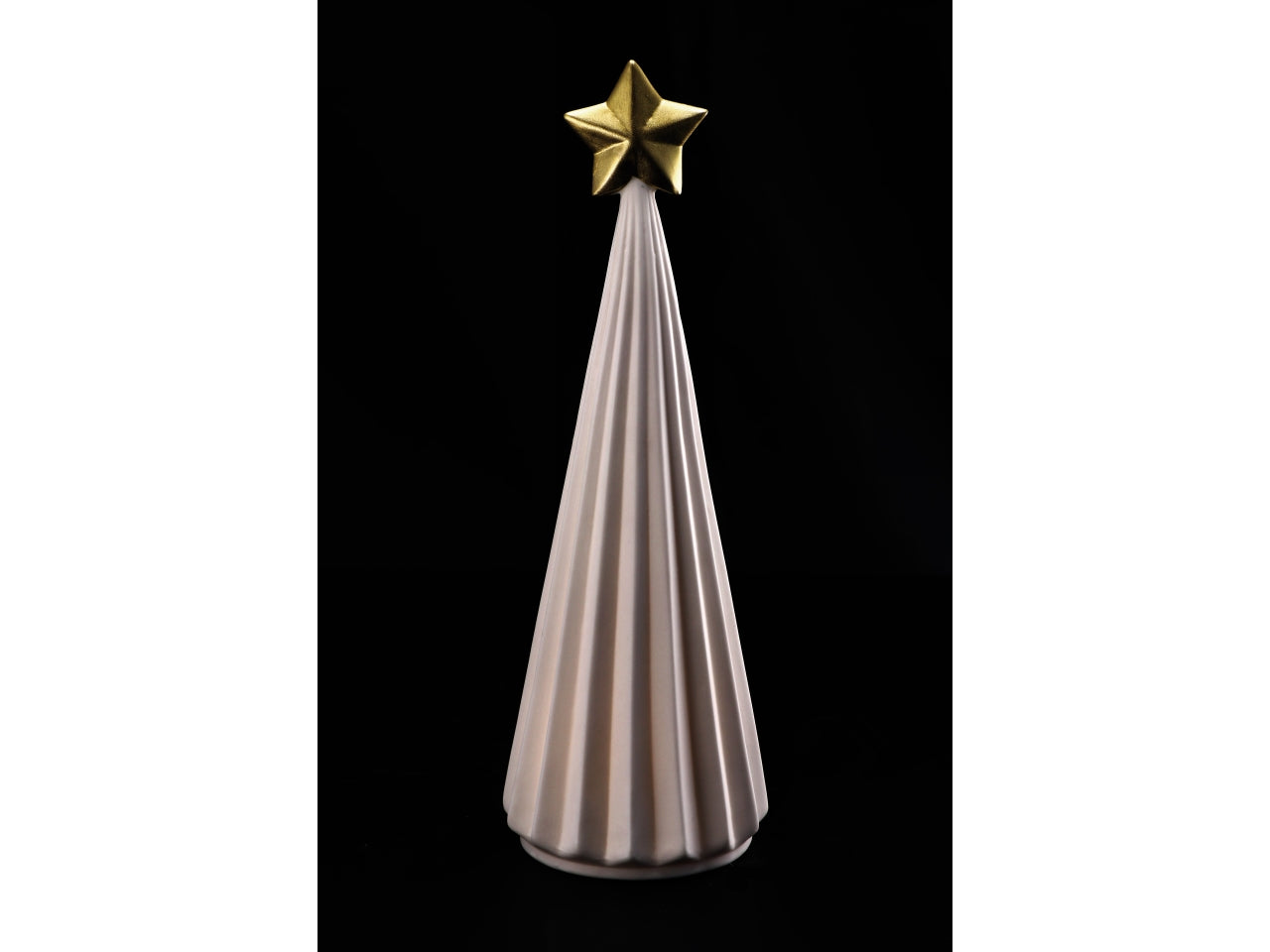 Albero natalizio in ceramica con led d.11xh32cm- disponibile in due assortimenti