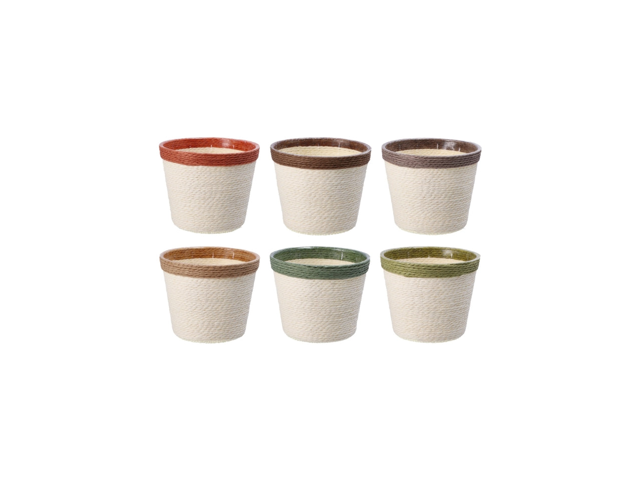 Portavaso da interno country in carta e polietilene multicolor 12x10 cm - Star