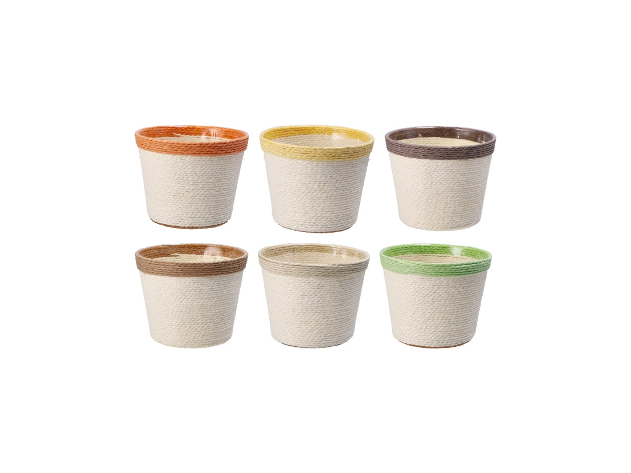 Portavaso da interno country in carta e polietilene multicolor 13,5x11 cm - Star