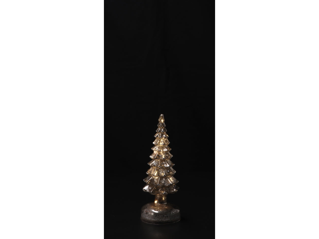 Alberello in vetro con 10 led d.9xh23cm -disponibile in tre colori