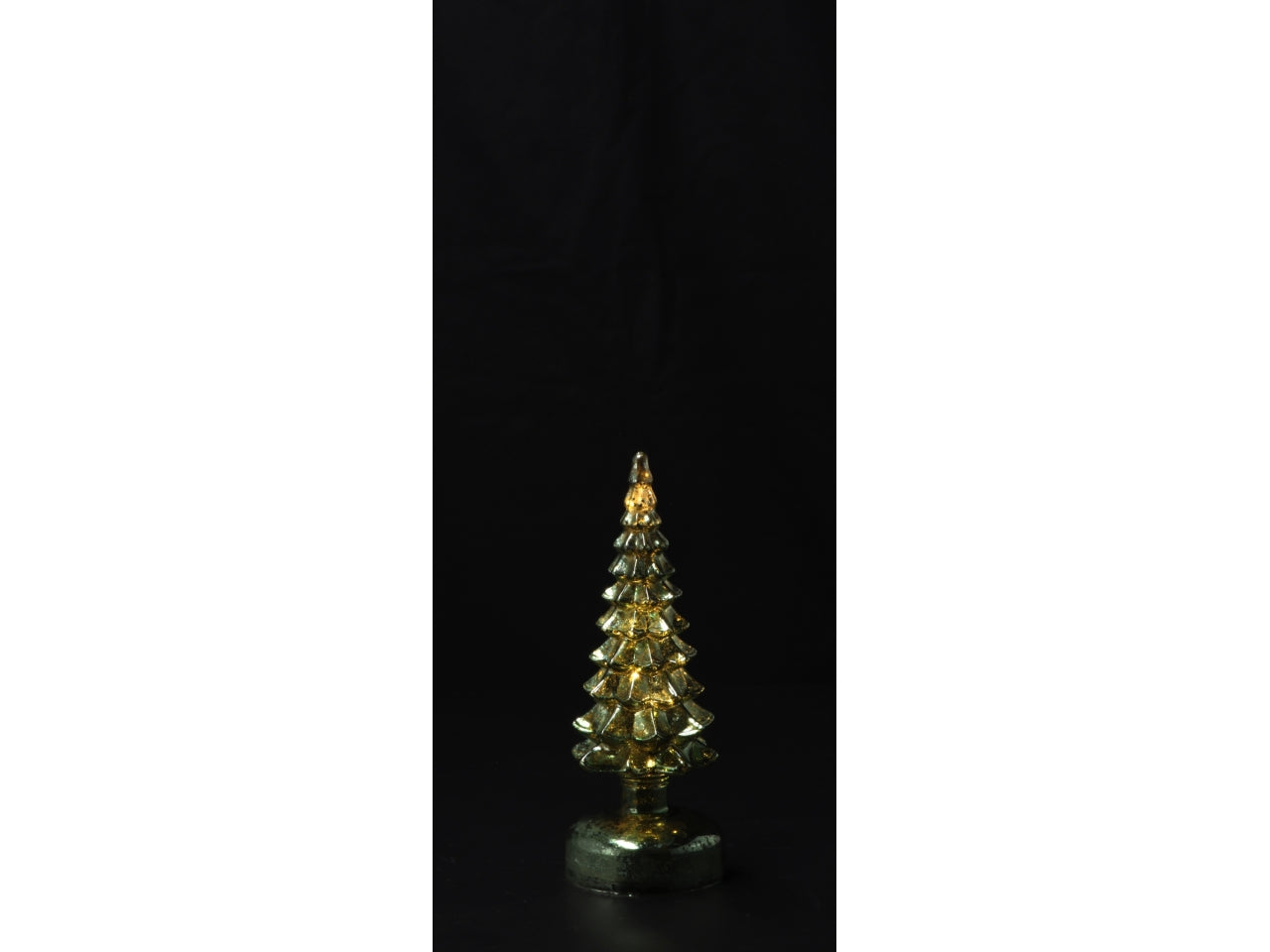 Alberello in vetro con 10 led d.9xh23cm -disponibile in tre colori