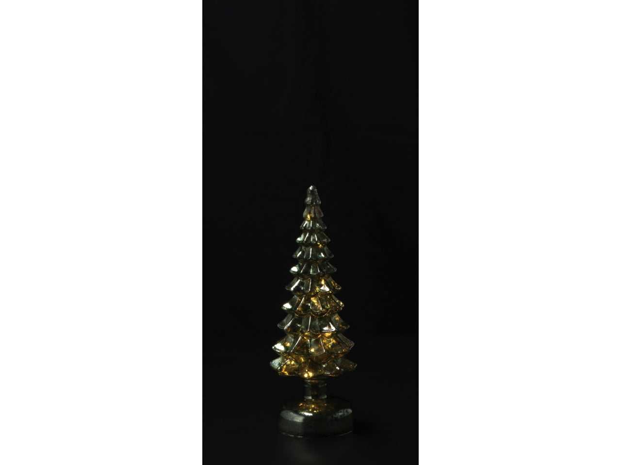 Alberello in vetro con 12 led d.10xh26cm -disponibile in tre colori