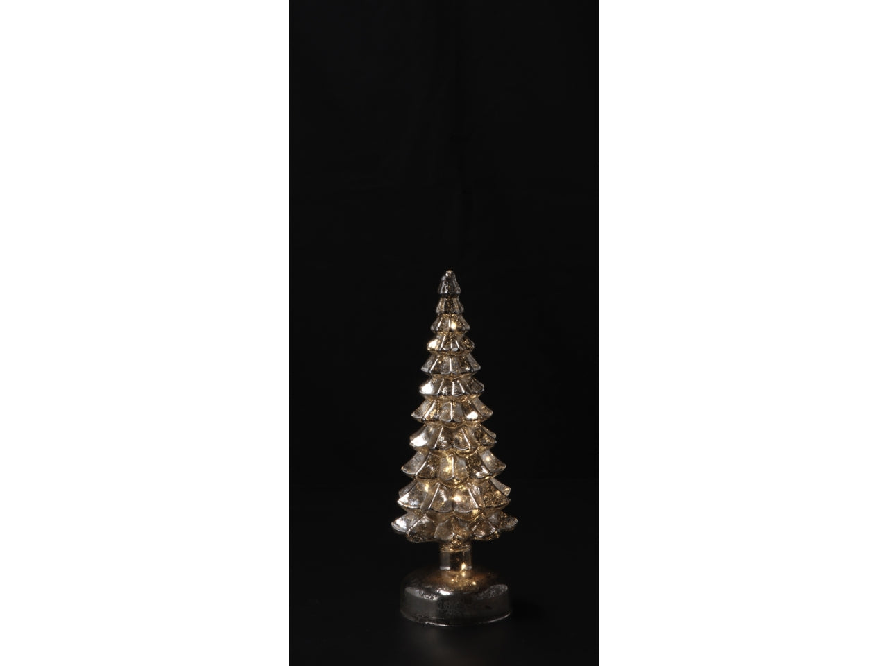 Alberello in vetro con 12 led d.10xh26cm -disponibile in tre colori