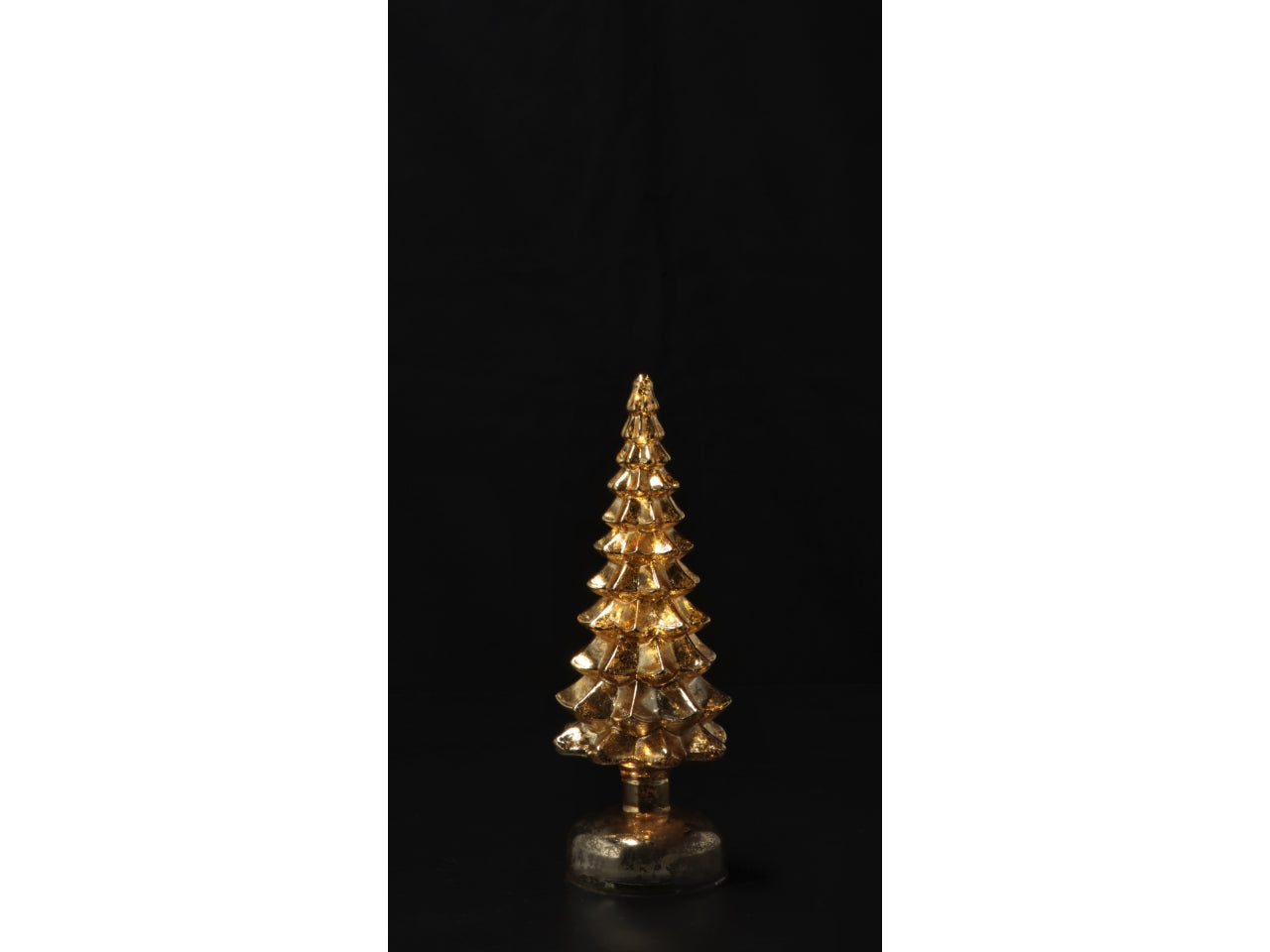 Alberello in vetro con 12 led d.10xh26cm -disponibile in tre colori