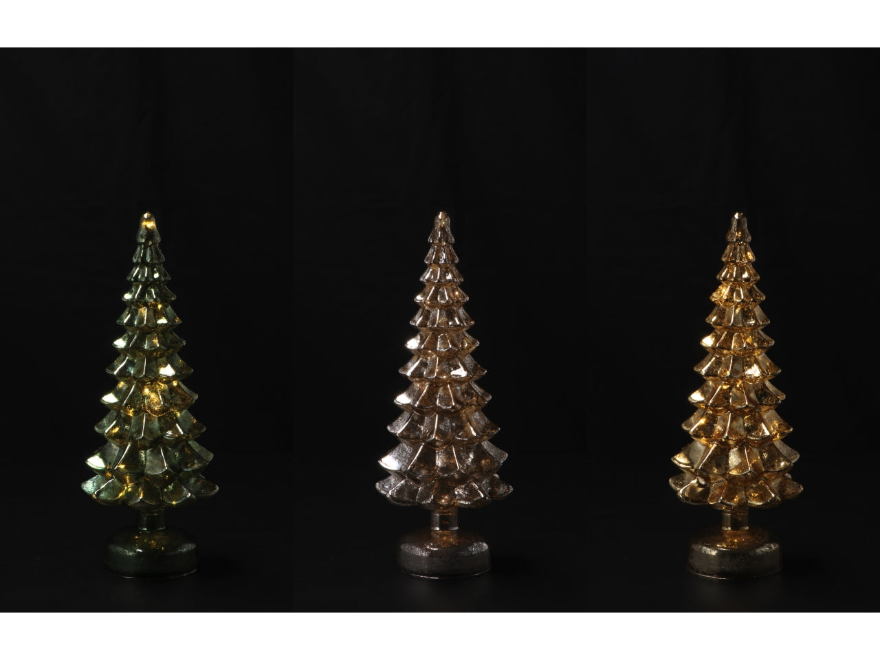 Alberello in vetro con 15 led d.12xh31cm -disponibile in tre colori