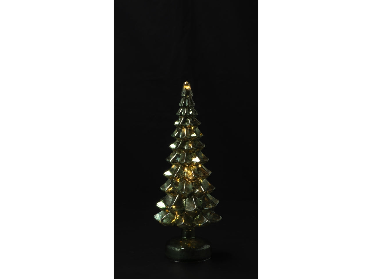 Alberello in vetro con 15 led d.12xh31cm -disponibile in tre colori