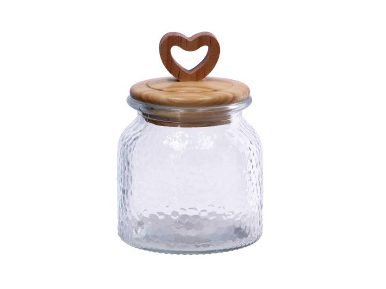 Barattolo ermetico in vetro e legno trasparente e naturale 11x15,5 cm - AD Trend